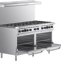 Wolf - 340,000 BTU Liquid Propane 60" Manual Range with 10 Burners and 2 Standard Ovens - WX60-10BP