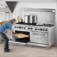 Wolf - 340,000 BTU Liquid Propane 60" Manual Range with 10 Burners and 2 Standard Ovens - WX60-10BP