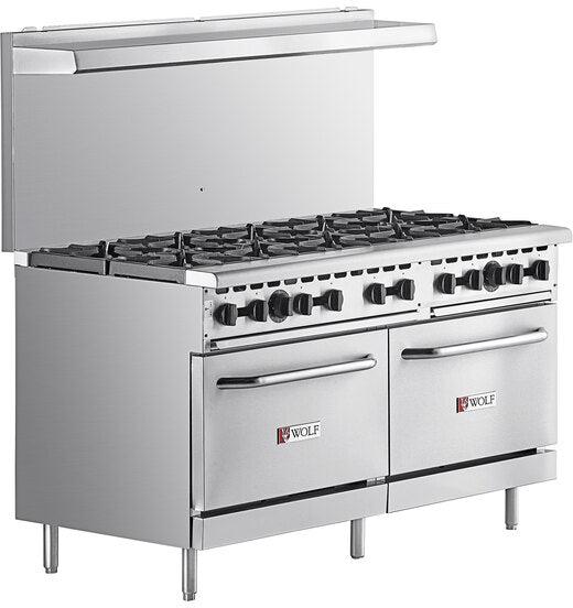 Wolf - 340,000 BTU Liquid Propane 60" Manual Range with 10 Burners and 2 Standard Ovens - WX60-10BP