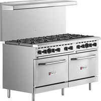 Wolf - 340,000 BTU Liquid Propane 60" Manual Range with 10 Burners and 2 Standard Ovens - WX60-10BP