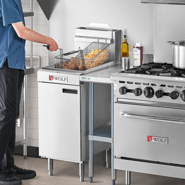 Wolf - 35-40 lbs Capacity 90,000 BTU Natural Gas Floor Fryer - WF300-1