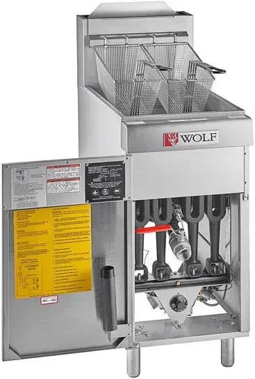 Wolf - 45-50 lbs Capacity 120,000 BTU Natural Gas Floor Fryer - WF400-1