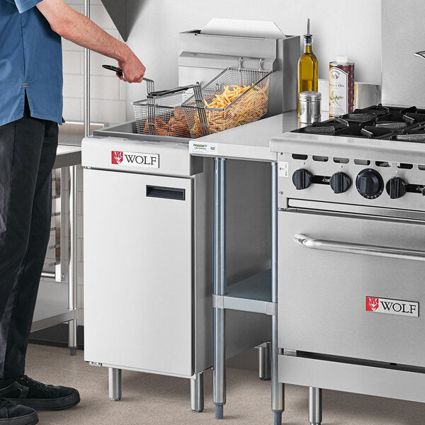 Wolf - 45-50 lbs Capacity 120,000 BTU Natural Gas Floor Fryer - WF400-1