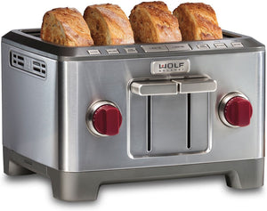 Wolf Gourmet - 4-Slice Extra Wide Slot Toaster - WGTR154S-C