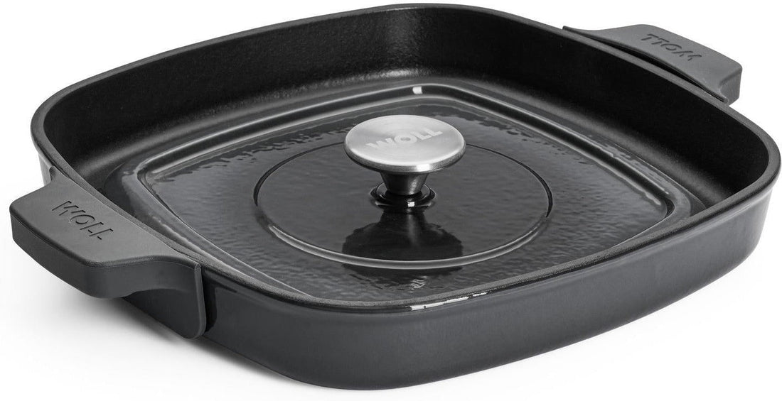 Woll - 11" x 11" Black Iron Non-Stick Grill With Press (28 x 28 CM) - 628-2CI-030