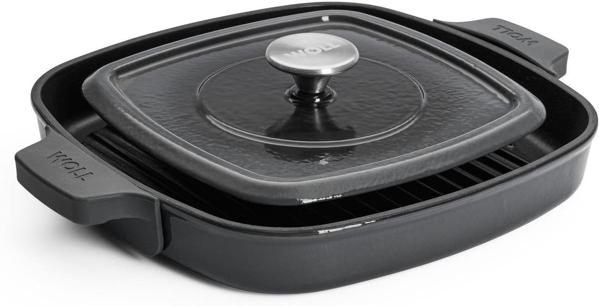 Woll - 11" x 11" Black Iron Non-Stick Grill With Press (28 x 28 CM) - 628-2CI-030