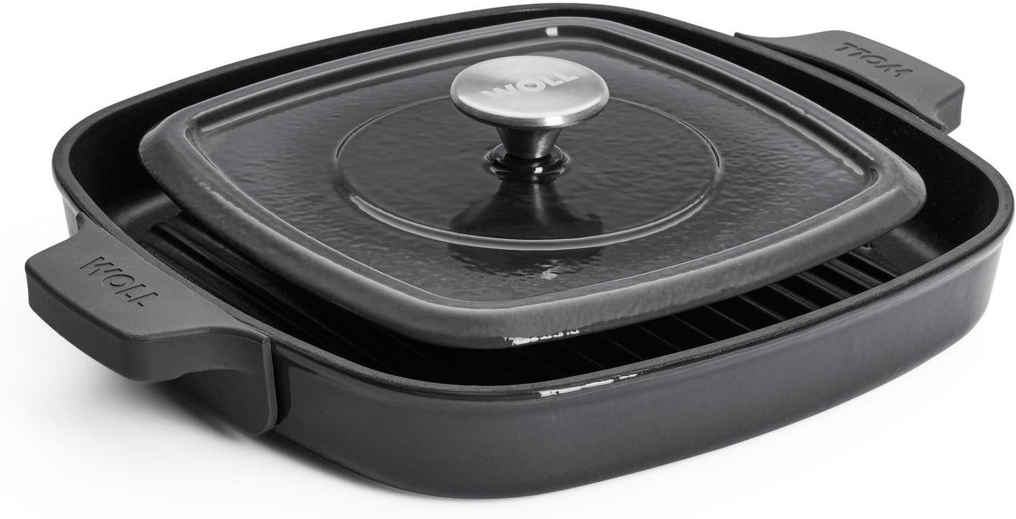 Woll - 11" x 11" Black Iron Non-Stick Grill With Press (28 x 28 CM) - 628-2CI-030