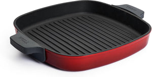 Woll - 11" x 11" Red Iron Non-Stick Grill With Press (28 x 28 CM) - 628-2CI-010