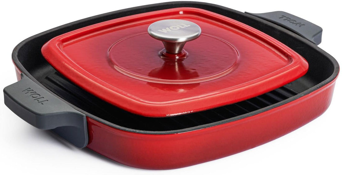 Woll - 11" x 11" Red Iron Non-Stick Grill With Press (28 x 28 CM) - 628-2CI-010