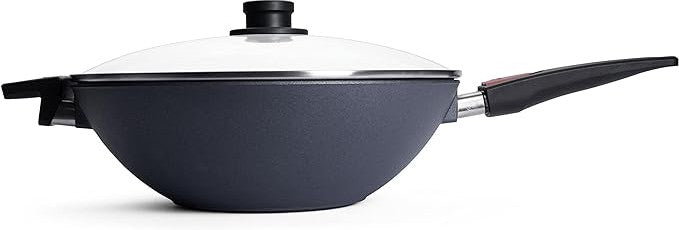 Woll - Diamond Lite 13.4" Non-Stick Black Wok & Stir Fry Pan with Detachable Handle and Lid (34 CM) - 11034DPIL