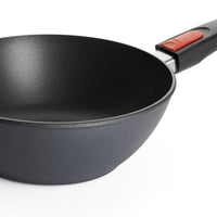 Woll - Diamond Lite 9.4" Non-Stick Wok & Stir Fry Pan With Black Detachable Handle and Lid (24 CM) - 1024DPIL