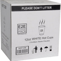 YesEco - 12 Oz White Paper Coffee Hot Cup, 1000/Cs - HOT12W
