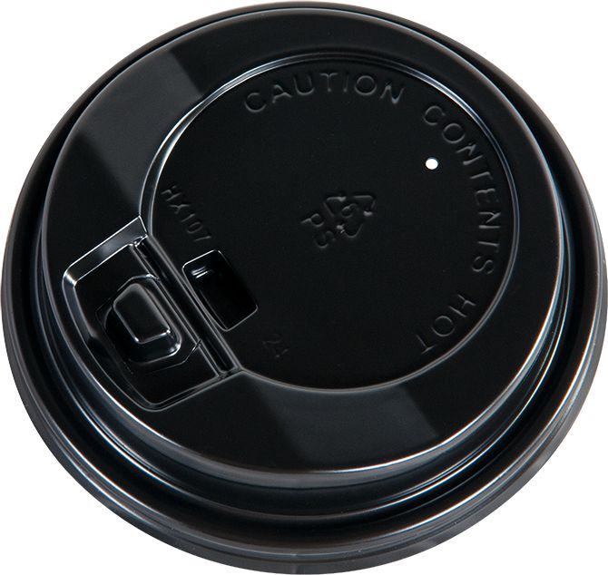 YesEco - 3.5" Black Dome Hot Cup Latch Lid, 1000/Cs - DOM1020BLK-LL