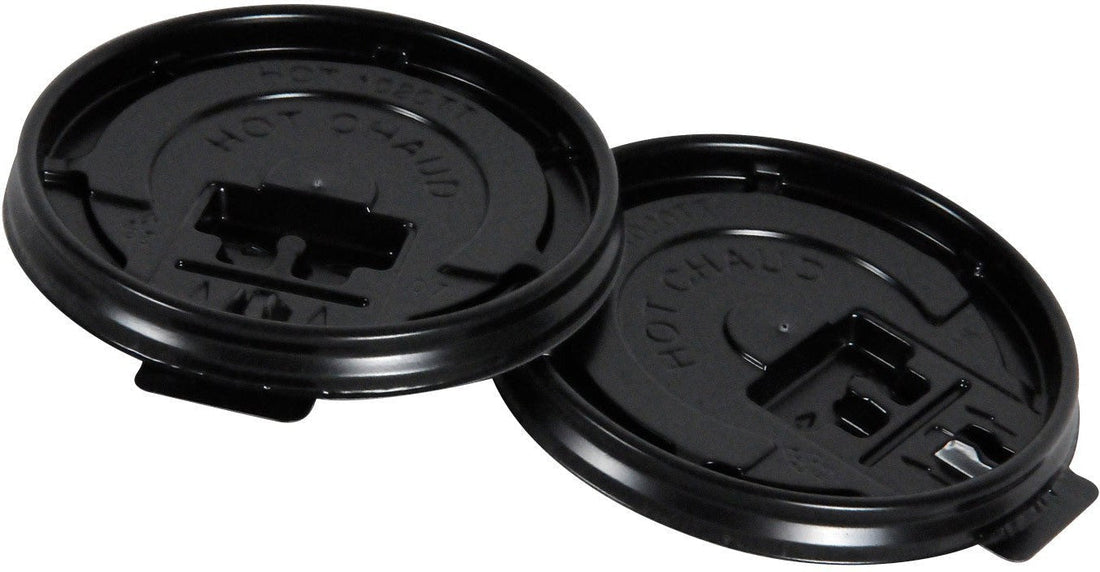 YesEco - 3.5" Black Tear Tab Hot Lid, 1000/Cs - HOT1020TT-BLK