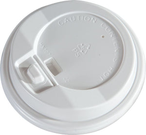 YesEco - 3.5" White Dome Hot Cup Latch Lid, 1000/Cs -DOM1020-WHT-LL