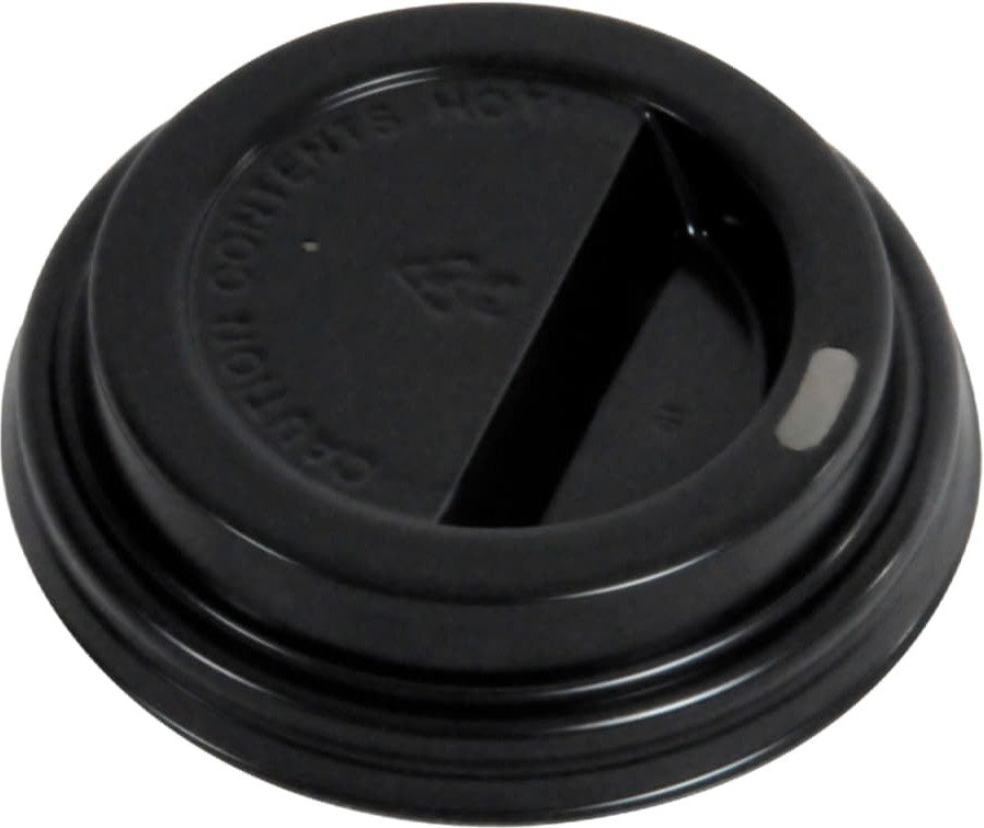 YesEco - 8 Oz Black Dome Hot Lid, 1000/Cs - HOT80DOM-BLK