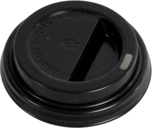YesEco - 8 Oz Black Dome Hot Lid, 1000/Cs - HOT80DOM-BLK