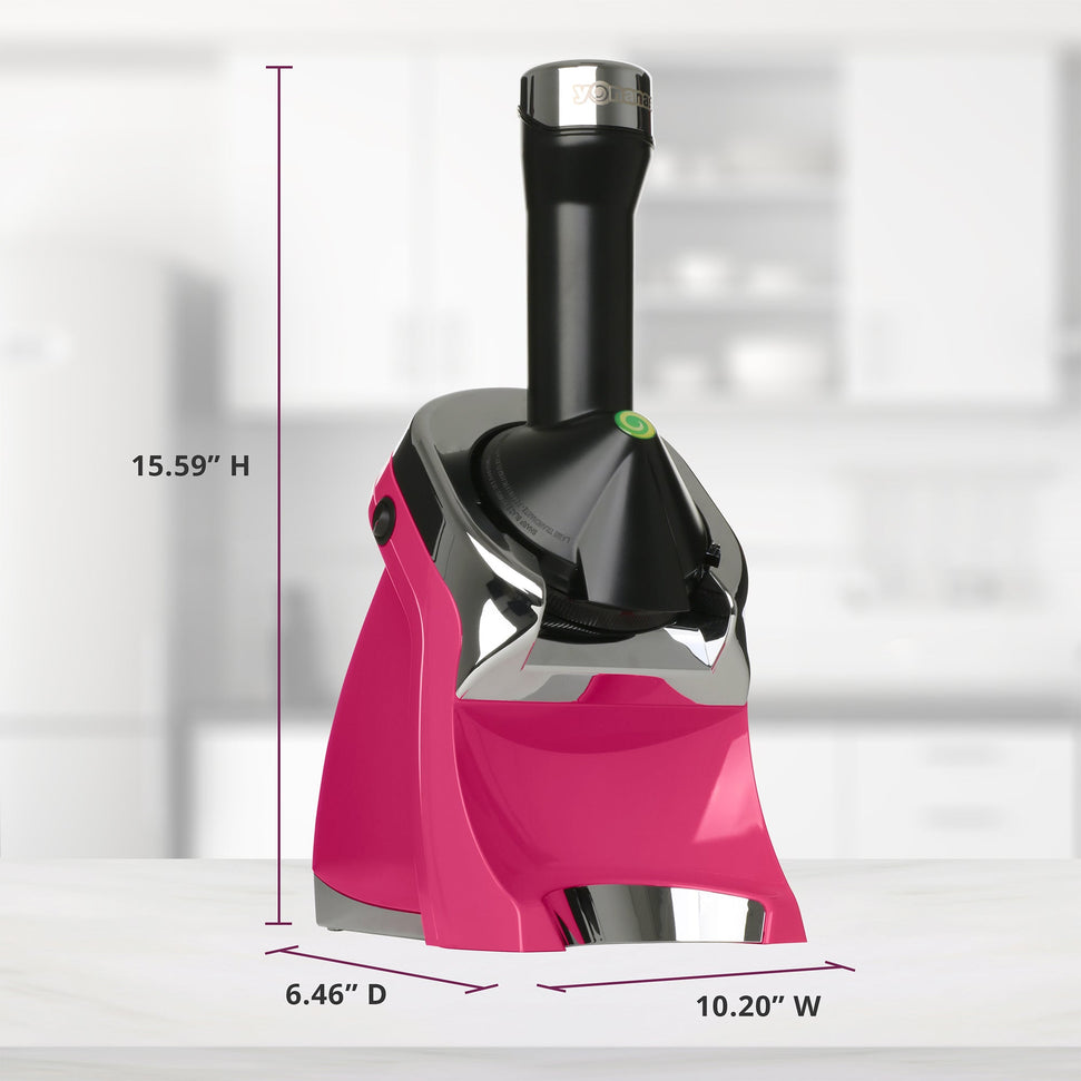 Yonanas - 200 Watts Hot Pink Deluxe Vegan Frozen Soft-Serve Dessert Maker with Premium Chrome Design - IC0988HP13 - DISCONTINUED