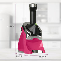 Yonanas - 200 Watts Hot Pink Deluxe Vegan Frozen Soft-Serve Dessert Maker with Premium Chrome Design - IC0988HP13 - DISCONTINUED