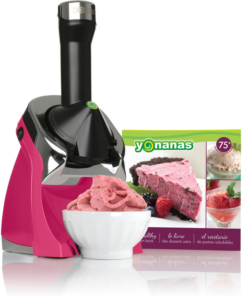 Yonanas - 200 Watts Hot Pink Deluxe Vegan Frozen Soft-Serve Dessert Maker with Premium Chrome Design - IC0988HP13 - DISCONTINUED