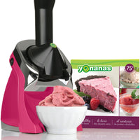 Yonanas - 200 Watts Hot Pink Deluxe Vegan Frozen Soft-Serve Dessert Maker with Premium Chrome Design - IC0988HP13 - DISCONTINUED