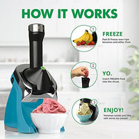 Yonanas - 200 Watts Teal Deluxe Vegan Frozen Soft-Serve Dessert Maker with Premium Chrome Design - IC0988TL13 - DISCONTINUED