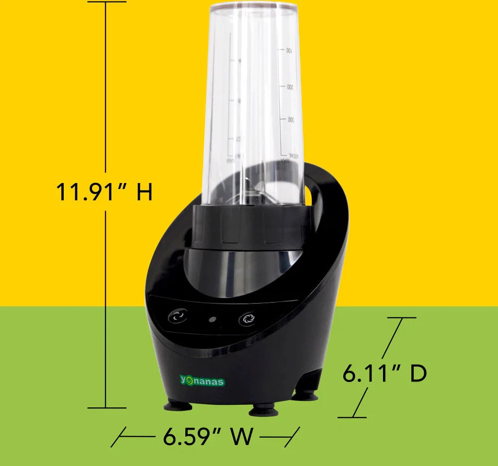 Yonanas - 300 Watts Black Personal Blender with 13.5-Ounce Portable Cup and Drinking Lid for Shakes and Smoothies - YOPB300BK