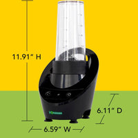 Yonanas - 300 Watts Black Personal Blender with 13.5-Ounce Portable Cup and Drinking Lid for Shakes and Smoothies - YOPB300BK