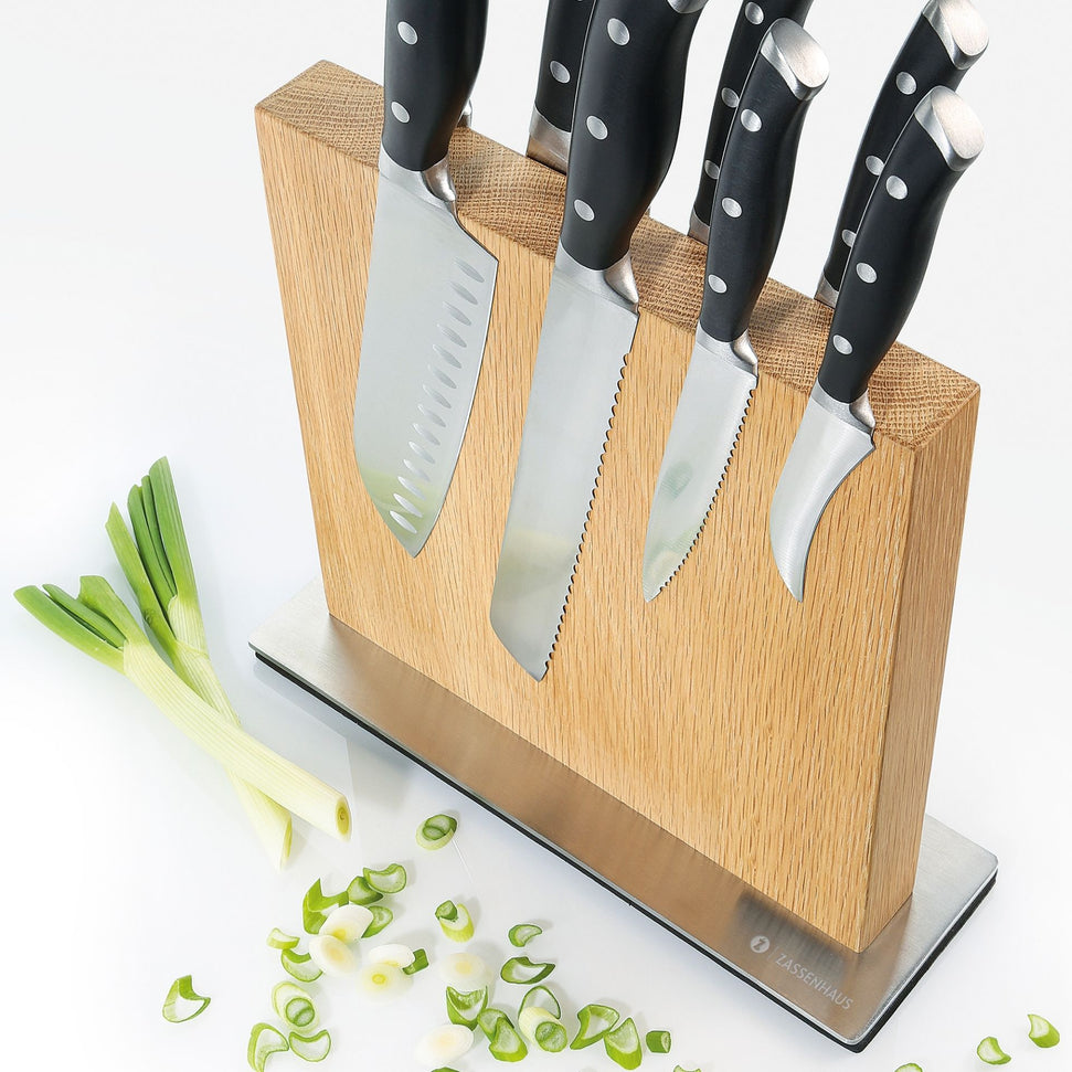 Zassenhaus - 11" Oak Wood Magnetic Knife Block - M078084