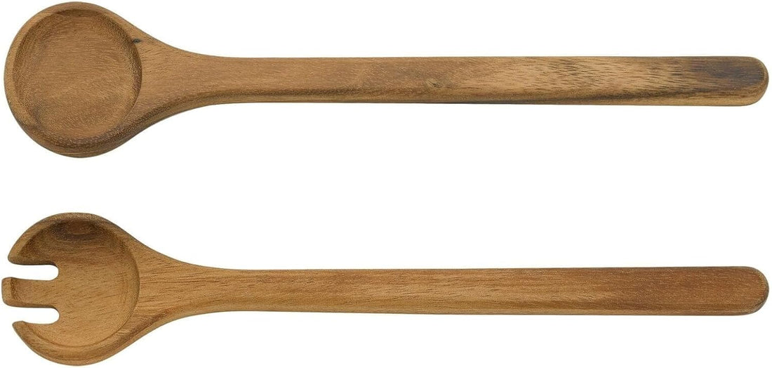 Zassenhaus - 13.75" Natural Acacia Wood Salad Serving Utensil Set, 2 Pcs - M059342