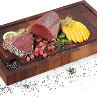 Zassenhaus - 21" Walnut End Grain Chopping Block Cutting Board with Juice Groove and Integrated Handles - M057317