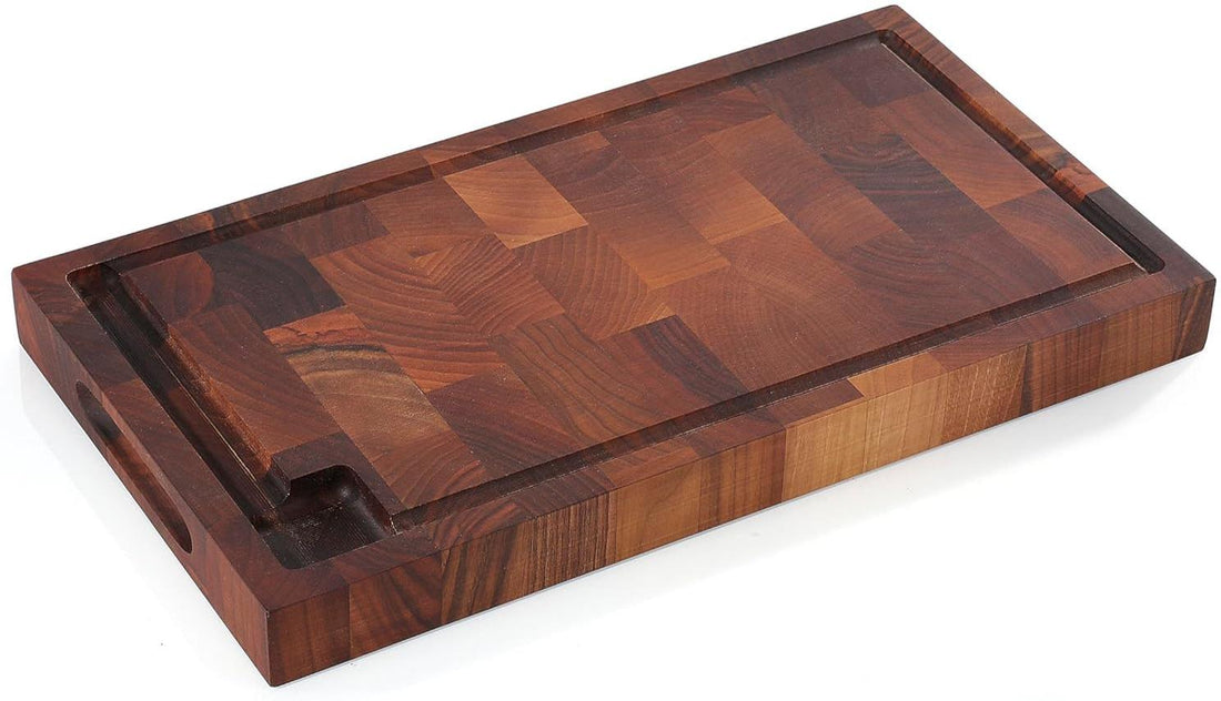 Zassenhaus - 21" Walnut End Grain Chopping Block Cutting Board with Juice Groove and Integrated Handles - M057317