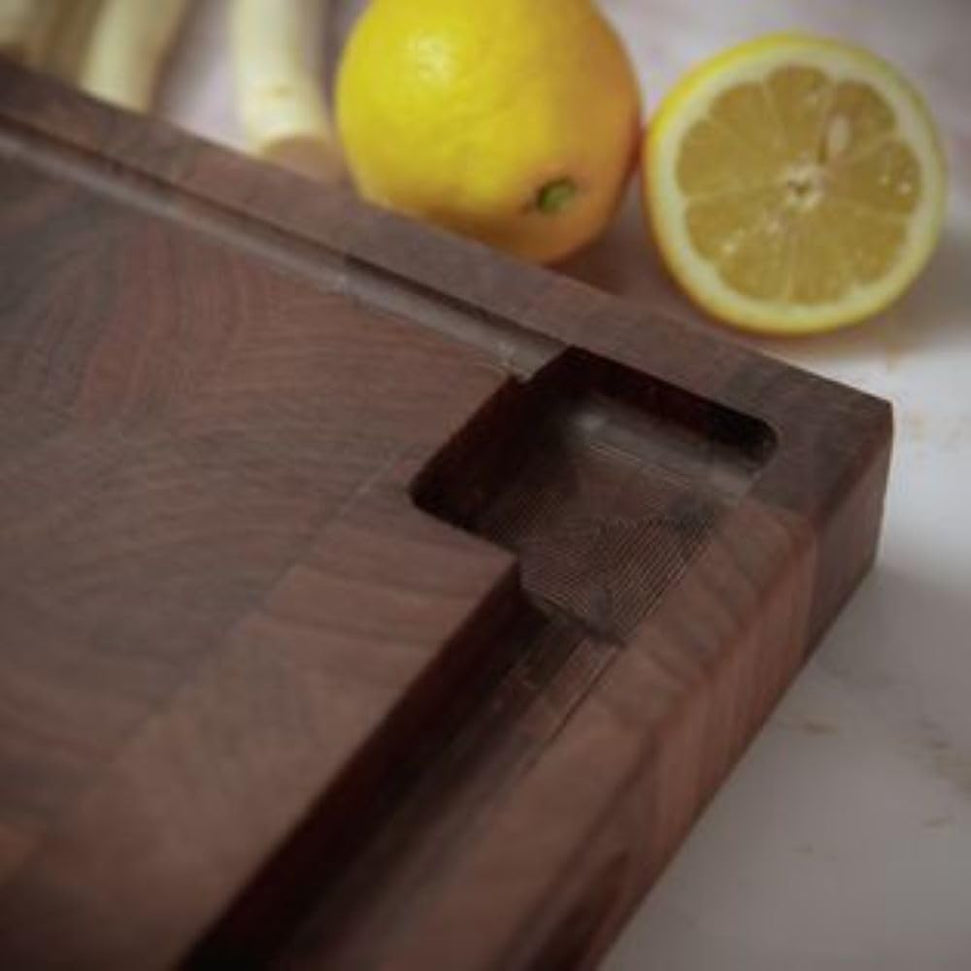 Zassenhaus - 21" Walnut End Grain Chopping Block Cutting Board with Juice Groove and Integrated Handles - M057317