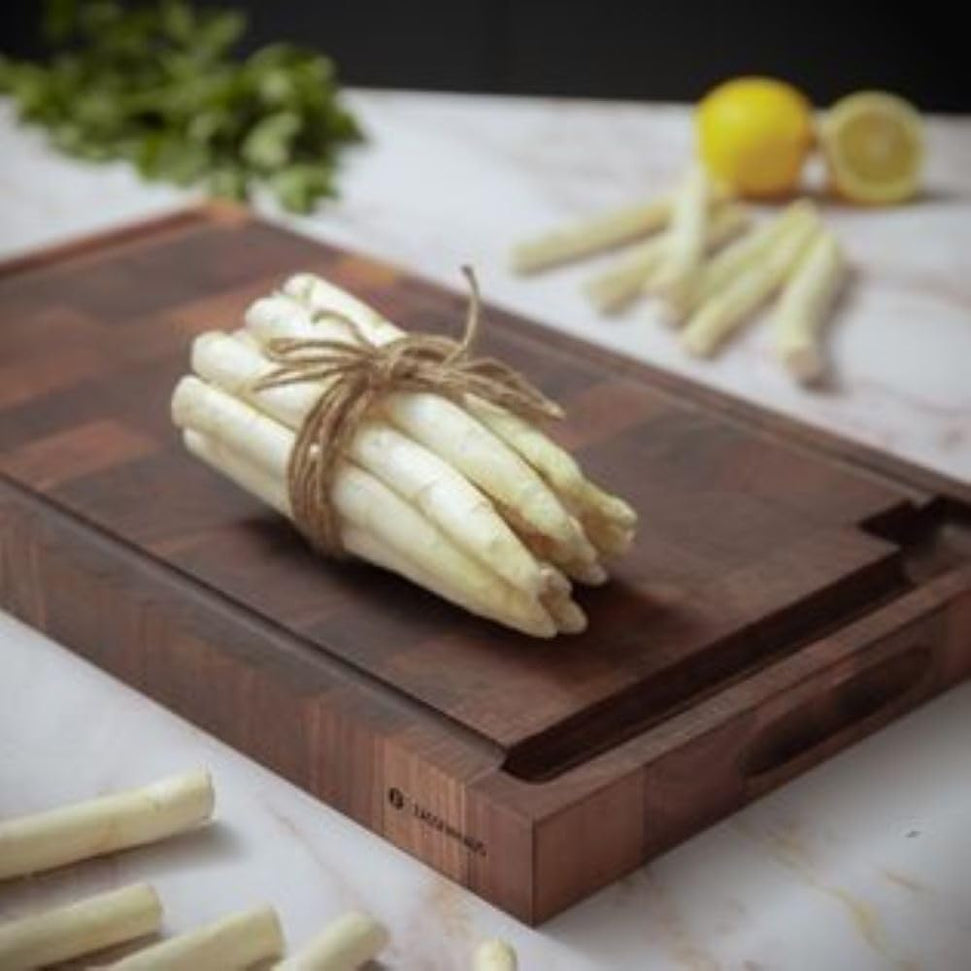 Zassenhaus - 21" Walnut End Grain Chopping Block Cutting Board with Juice Groove and Integrated Handles - M057317