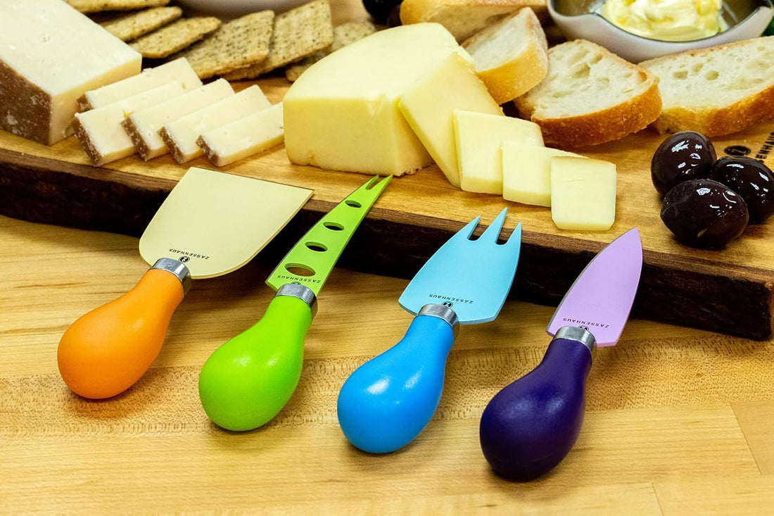Zassenhaus - 4 Stainless Steel Blades with Non-Stick Coating Cheese Knife Set - M071139