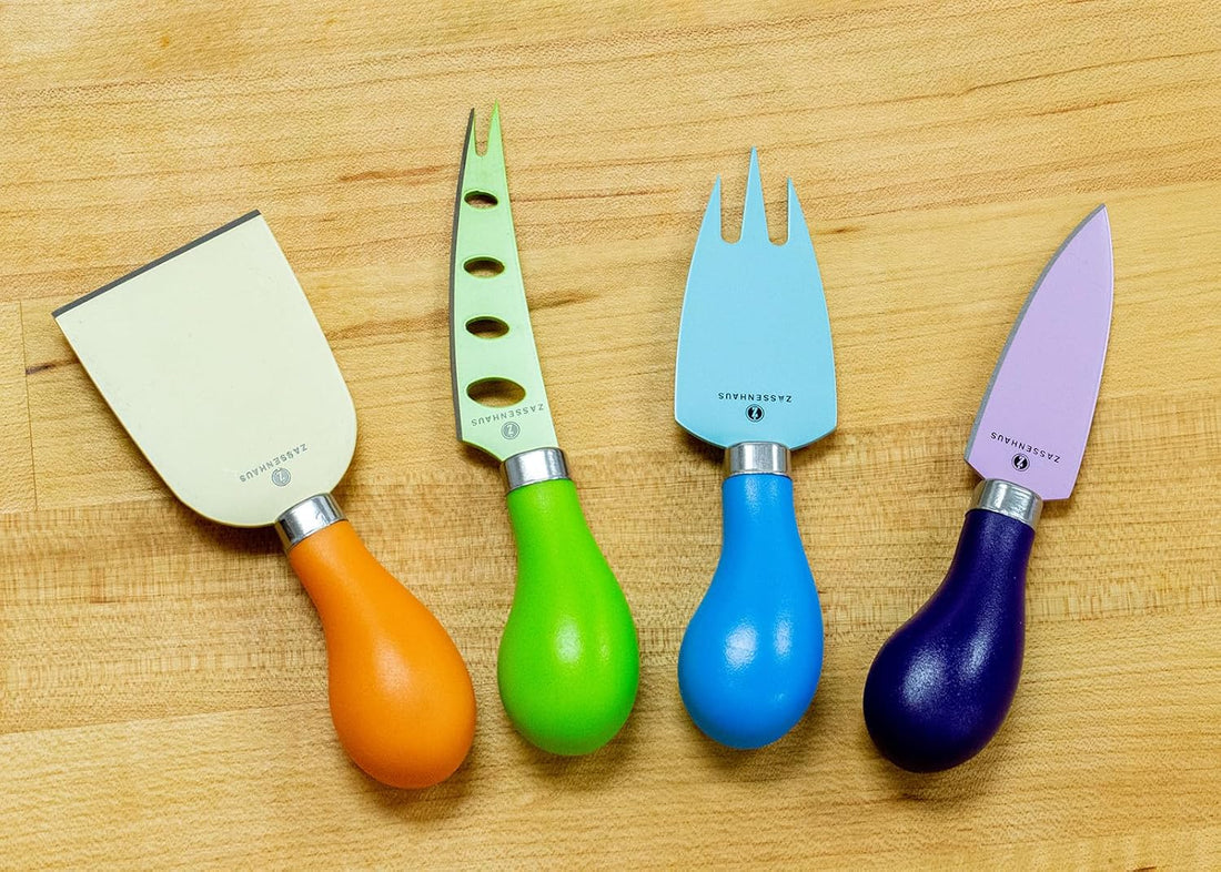 Zassenhaus - 4 Stainless Steel Blades with Non-Stick Coating Cheese Knife Set - M071139