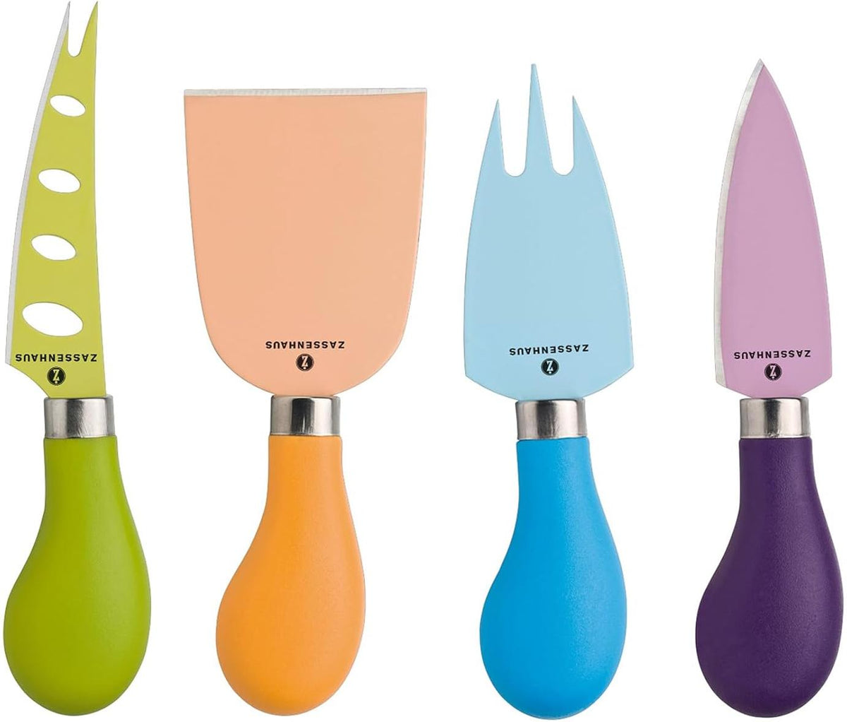 Zassenhaus - 4 Stainless Steel Blades with Non-Stick Coating Cheese Knife Set - M071139