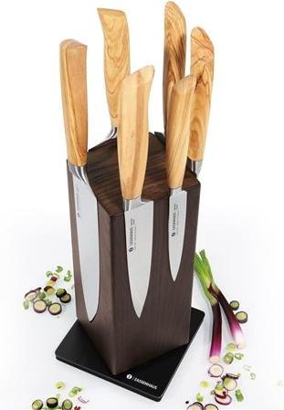 Zassenhaus - 5" Ash Wood Magnetic Spinning Knife Block - M078244