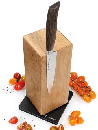 Zassenhaus - 5" Oak Wood Magnetic Spinning Knife Block - M078237