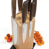 Zassenhaus - 5" Oak Wood Magnetic Spinning Knife Block - M078237