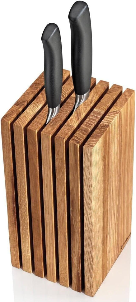 Zassenhaus - 5.4" Oak Wooden Slotted Knife Block with 12 Knife Storage - M078176