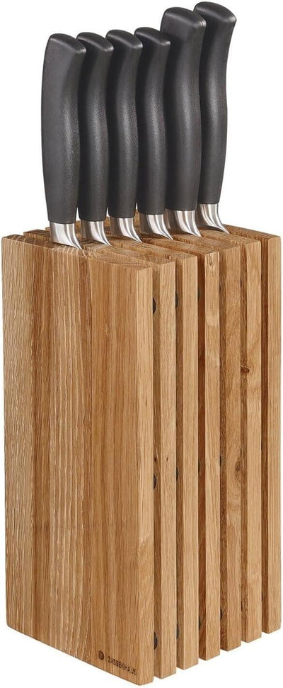 Zassenhaus - 5.4" Oak Wooden Slotted Knife Block with 12 Knife Storage - M078176