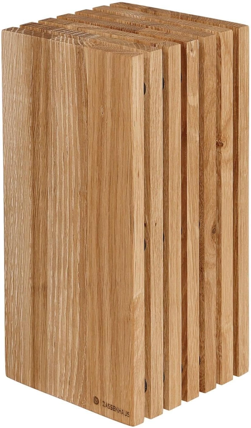 Zassenhaus - 5.4" Oak Wooden Slotted Knife Block with 12 Knife Storage - M078176