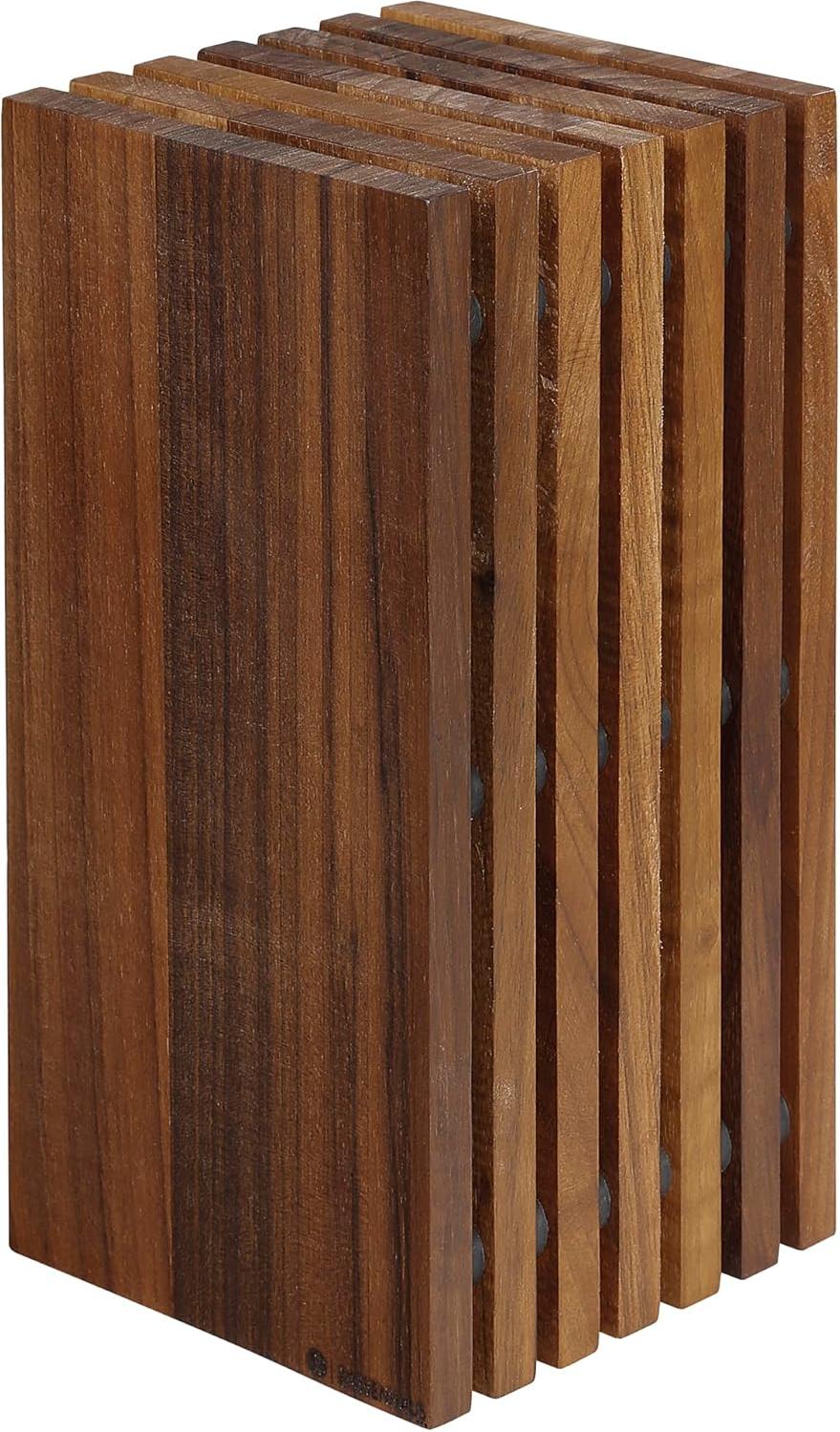 Zassenhaus - 5.4" Walnut Wooden Slotted Knife Block with 12 Knife Storage - M078183