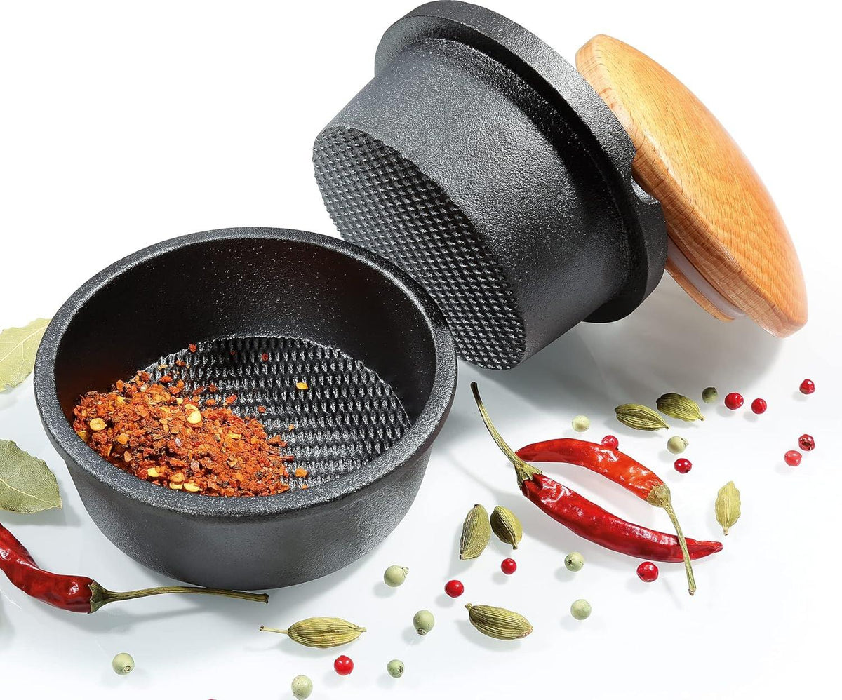 Zassenhaus - 5.4" X-Large Cast Iron Spice Grinder Set with Beech Wood Lid - M076141