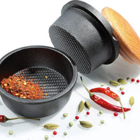Zassenhaus - 5.4" X-Large Cast Iron Spice Grinder Set with Beech Wood Lid - M076141