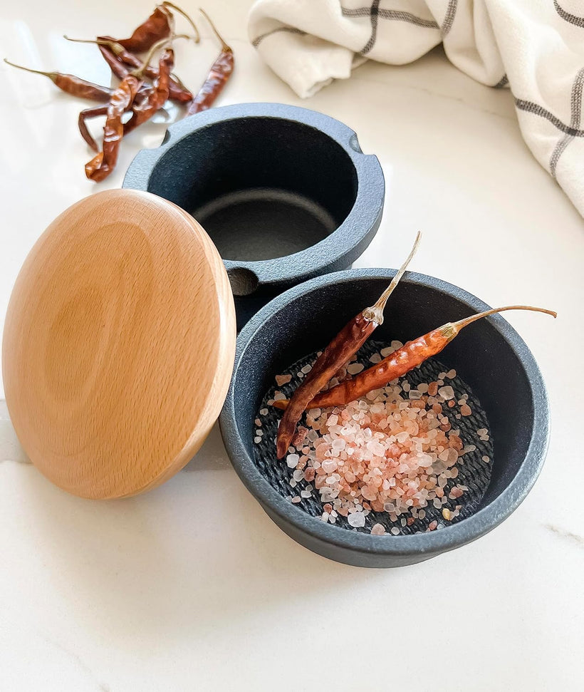 Zassenhaus - 5.4" X-Large Cast Iron Spice Grinder Set with Beech Wood Lid - M076141