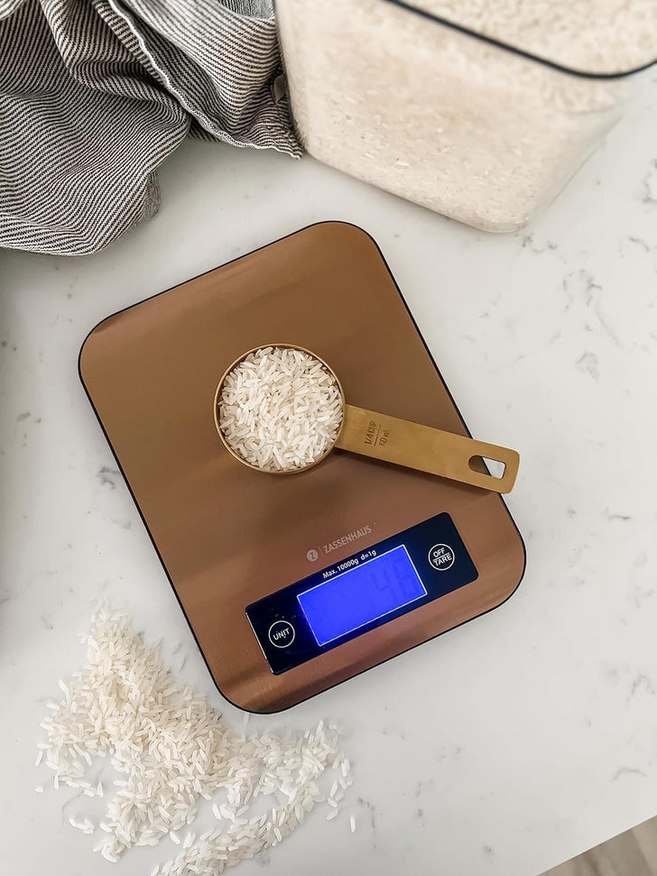 Zassenhaus - 9.3" x 6.9" Stainless Steel Copper Pure Digital Kitchen Scale - M073522
