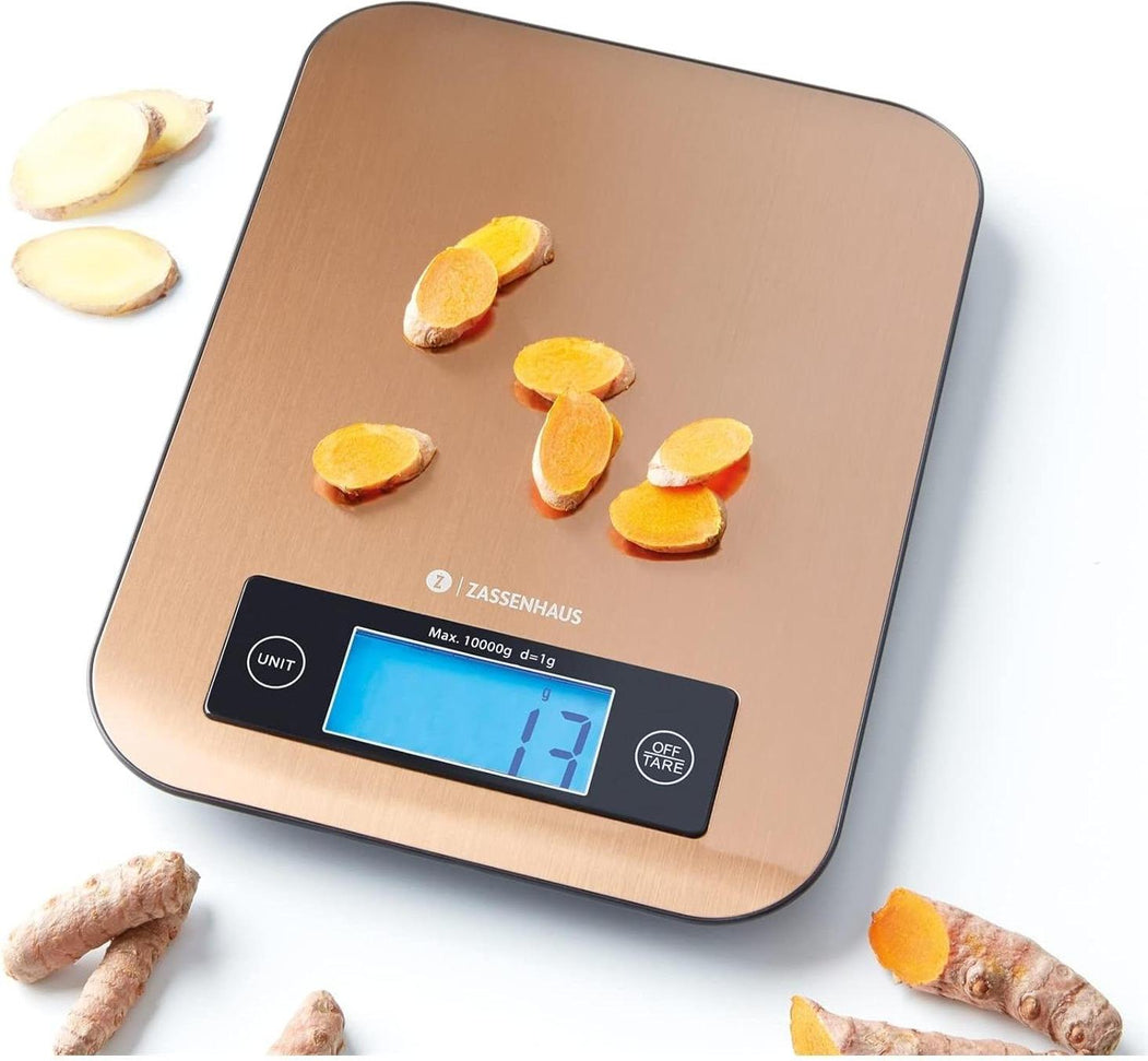 Zassenhaus - 9.3" x 6.9" Stainless Steel Copper Pure Digital Kitchen Scale - M073522