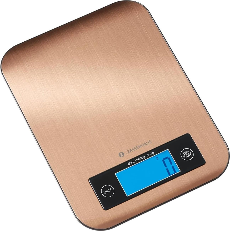 Zassenhaus - 9.3" x 6.9" Stainless Steel Copper Pure Digital Kitchen Scale - M073522